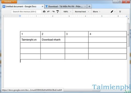 Chia, gộp các cột trong Google Docs trực tuyến