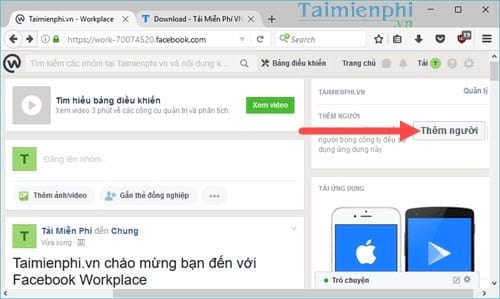 Cách mời người khác tham gia Facebook Workplace