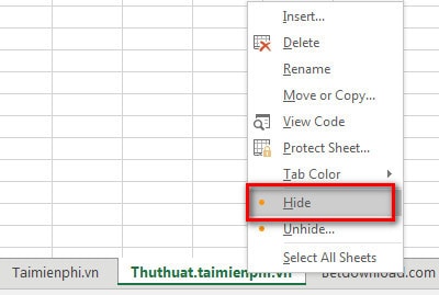 an sheet trong excel 2013