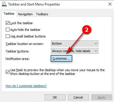 Ẩn, tắt biểu tượng, hiển thị icon trên Taskbar trong Windows 10 1