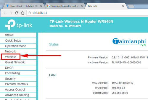 Cách đổi mật khẩu wifi TL-WR840N