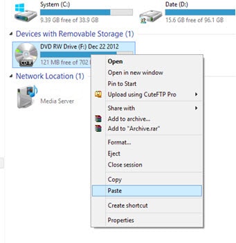 ghi dia cd dvd khong can phan mem