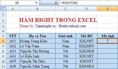 cac ham cat chuoi noi chuoi trong excel 2