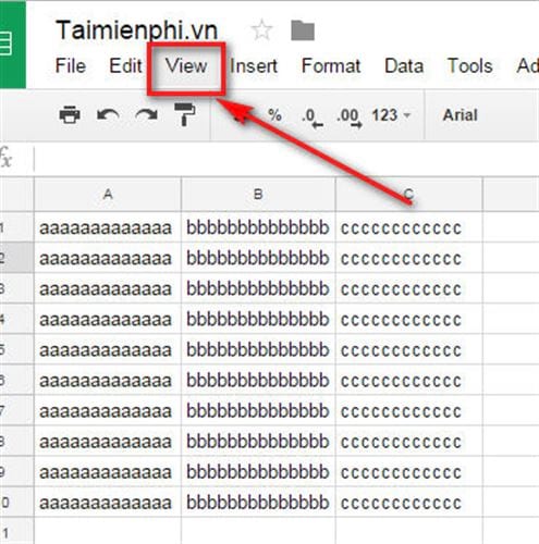 Cách ẩn đường lưới trong Google Sheets, Hide Gridlines