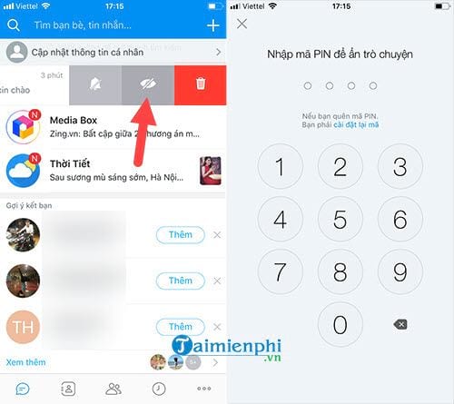 cach an tin nhan zalo tren iphone ipad 2