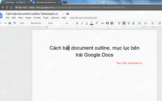 cach bat document outline muc luc ben trai google docs 2