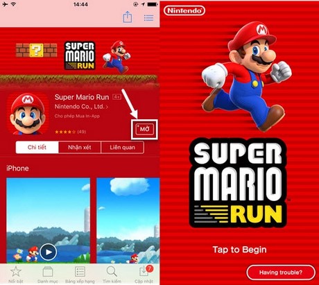 cai super mario run tren iphone