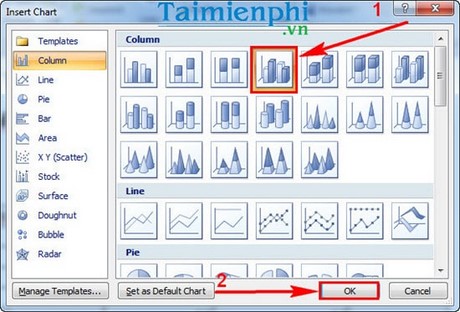 Cách chèn, vẽ, tạo biểu đồ trong Word 2007