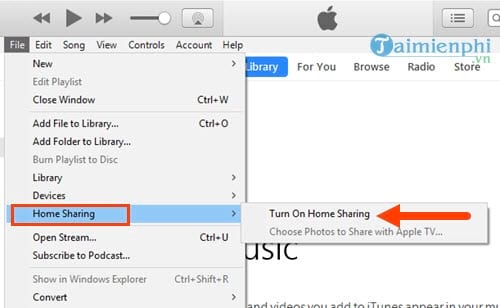Cách chia sẻ thư viện iTunes với iPhone, iPad bằng Home Sharing