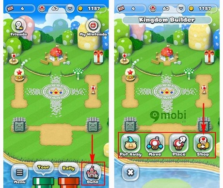 choi che do kingdom builder trong super mario run