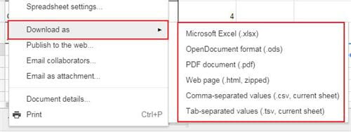 Cách chuyển đổi Google Sheets sang XML