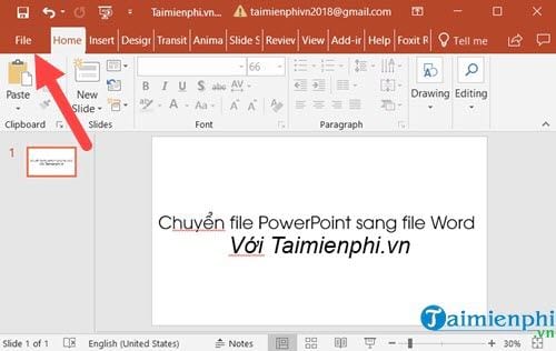 cach chuyen file powerpoint sang file word 2