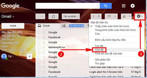 Cách chuyển giao diện Gmail về mặc định
