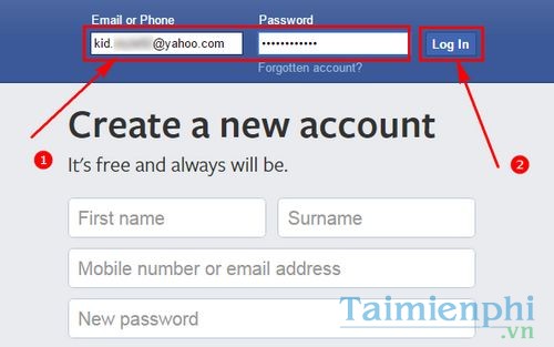 Cách đăng nhập Facebook bằng Yahoo Mail