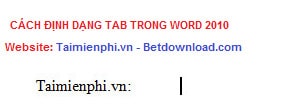 cach dinh dang tab trong word 2010