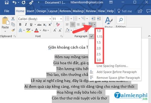 Cách giãn khoảng cách dòng chữ trong Word