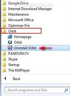 Orbit Downloader - Gỡ, xóa bỏ Orbit Downloader khỏi máy tính