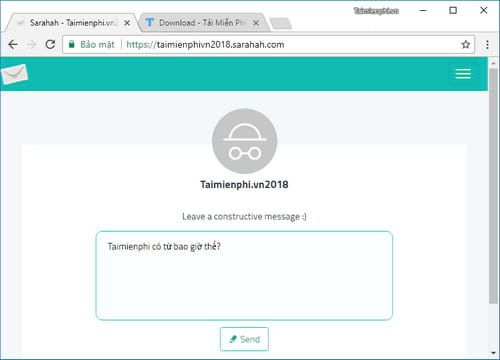 cach gui tin nhan an danh bang sarahah 2