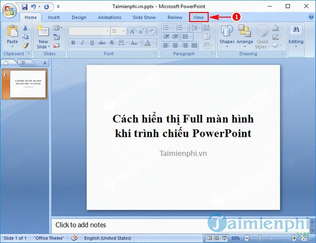 Cach mo rong man hinh PowerPoint 2010