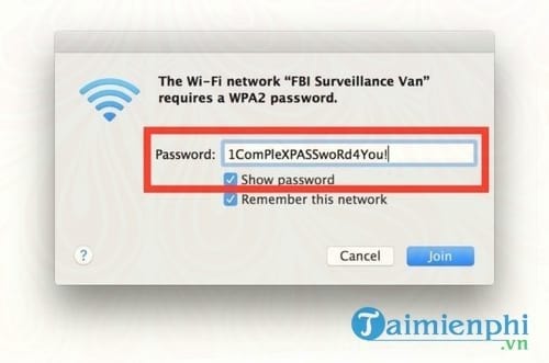 Cách hiển thị mật khẩu Wifi khi nhập trên Mac