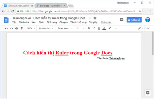 Cách hiển thị Ruler trong Google Docs