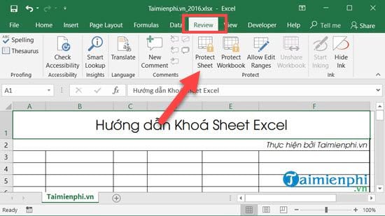 Cách khoá Sheet Excel