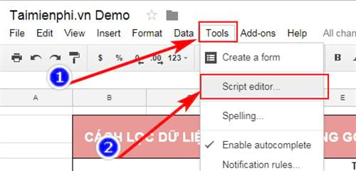 cach loc du lieu theo mau tren google sheets 2