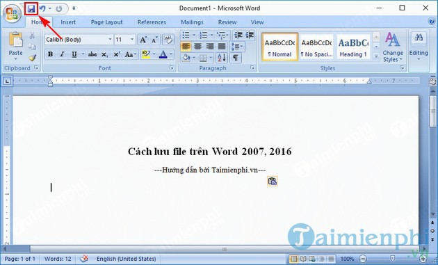 Cách lưu file trên Word 2007, Word 2016