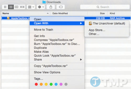 Cách mở file RAR trên Macbook