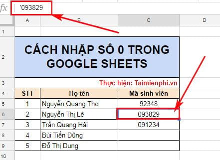 cach nhap so 0 trong google sheets 2