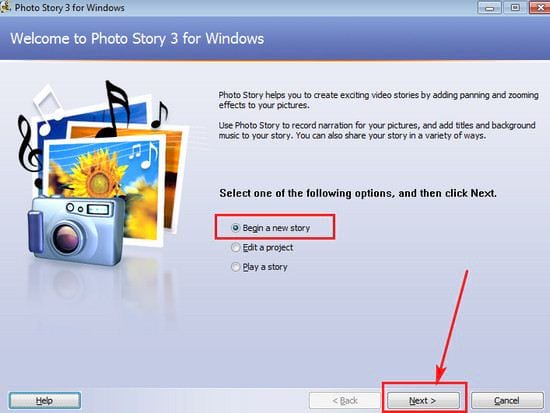 Cách sử dụng Photo Story 3 for Windows