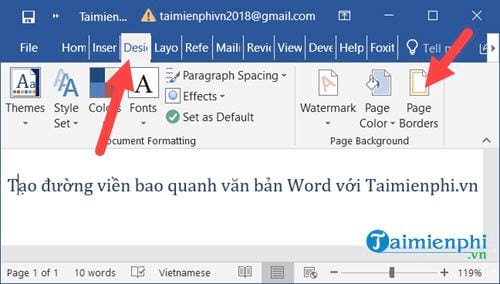 cach tao duong vien bao quanh van ban word 2