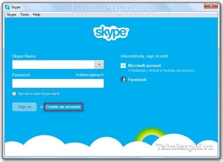 Tạo tài khoản Skype tao tai khoan Skype