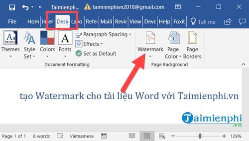 Cách tạo Watermark cho tài liệu Word