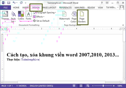 cach tao xoa khung vien word 2007 2010 2013 2