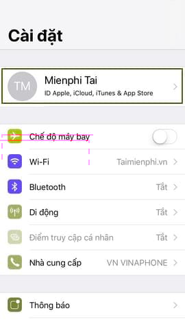 tat dong bo icloud