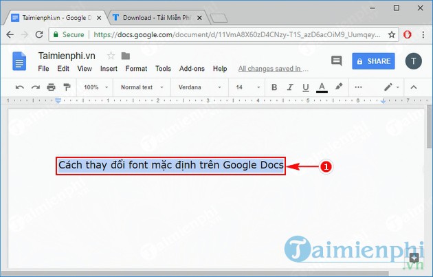 cách thay đổi font mac Dinh trên google docs 2