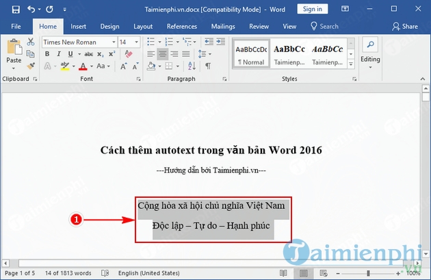 cach them autotext trong van ban word 2016 2