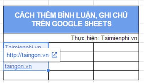 cach them ghi chu binh luan tren google sheets 2