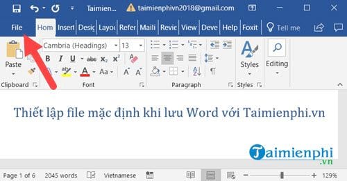 Cách thiết lập kiểu file mặc định khi lưu văn bản Word