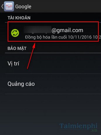 thoat gmail tren samsung galaxy