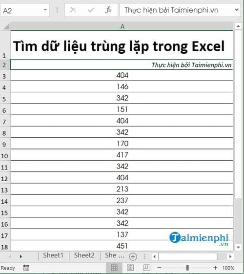 Cách tìm dữ liệu trùng lặp trong Excel, Hightlight Duplicate