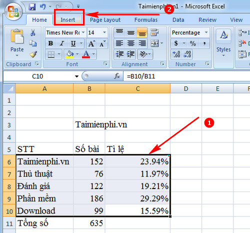 cach ve bieu do pareto trong excel 2