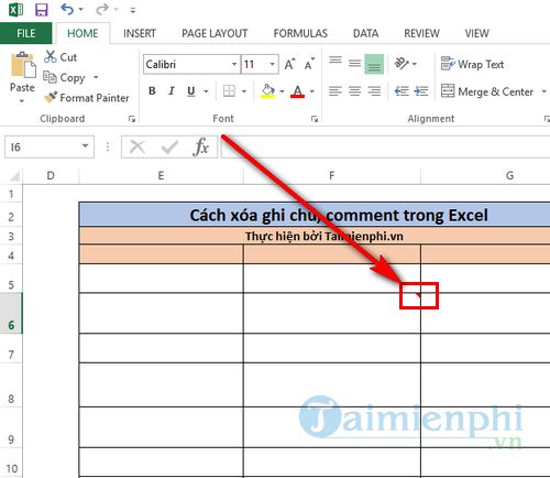 cach xoa ghi chu comment trong excel 2