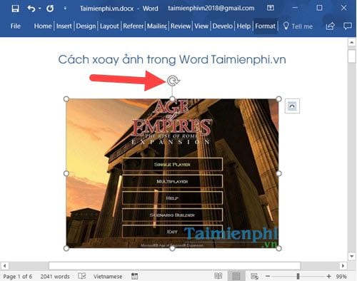 Cách xoay ảnh trong Word 2016, 2013, 2010, 2007, 2003