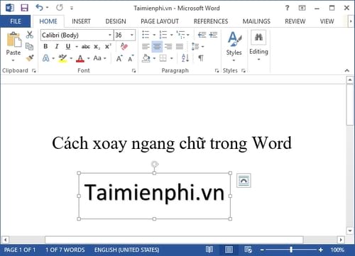 Cách xoay ngang chữ trong Word