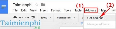 Cách cài Add ons trên Google Docs