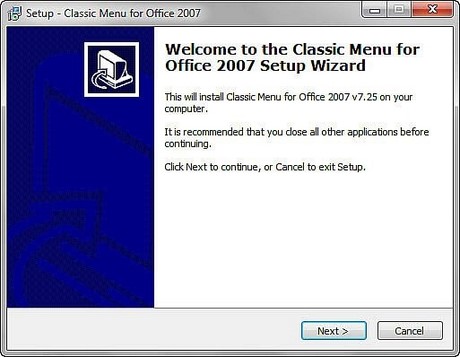 giao dien office cu cho office 2007