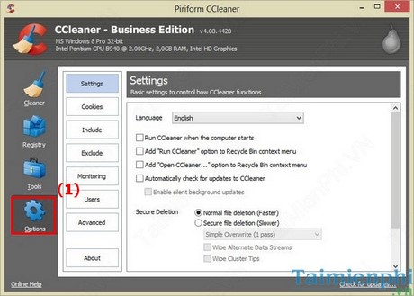 CCleaner - Cách xóa Cookies có lựa chọn