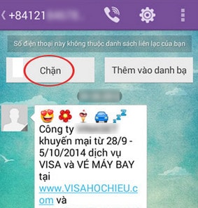 Chan sms viber